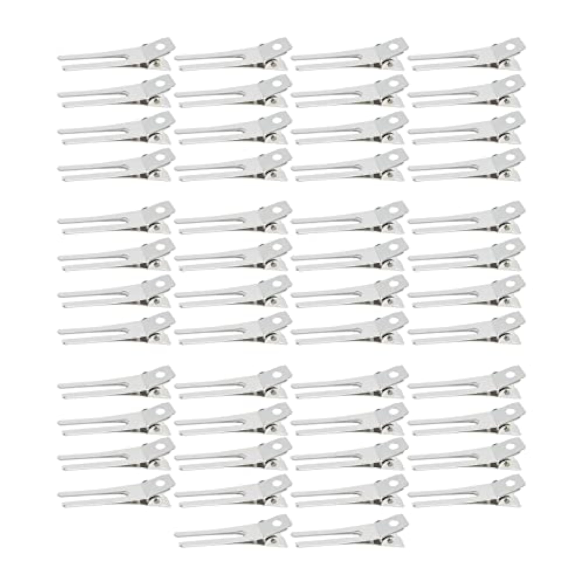 3x50x Hair Clips Clamps, Iron Double Prong Pins for Styling